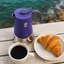 Pezzetti STEELEXPRESS Cafetière italienne expresso 4 tasses en acier inoxydable, tous feux dont induction, bleu indigo