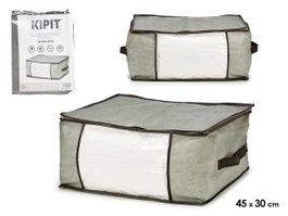 KIPIT Boîte de rangement pour vêtements grise 45x30x20cm