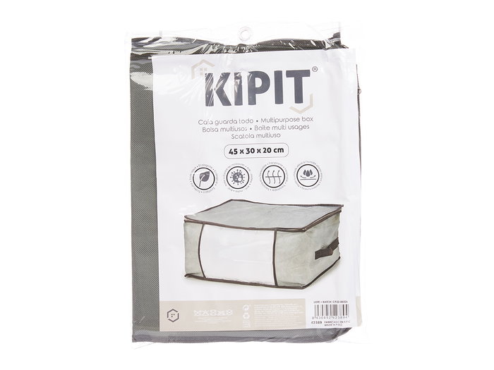 KIPIT Boîte de rangement pour vêtements grise 45x30x20cm