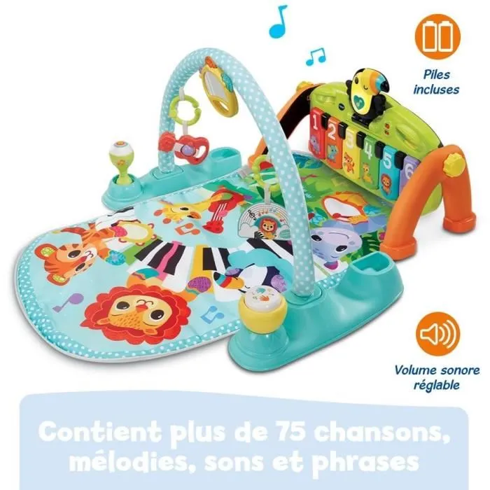 Vtech Baby Tapis d'éveil musical Tap Tap Piano évolutif 5 en 1, jeu sensoriel pour bébé de 0 à 36 mois - Multicolore