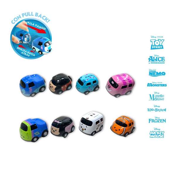 Bandai - Véhicules de Collection Mini Cutes Cars Disney, Série de Modèles Assortis, Dimensions 20x30x10 cm