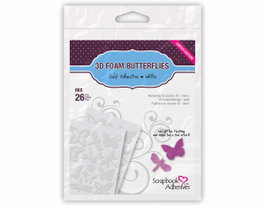 Scrapbook Adhesives by 3L Adhésif mousse 3D mariposas blanc assorti 26u.
