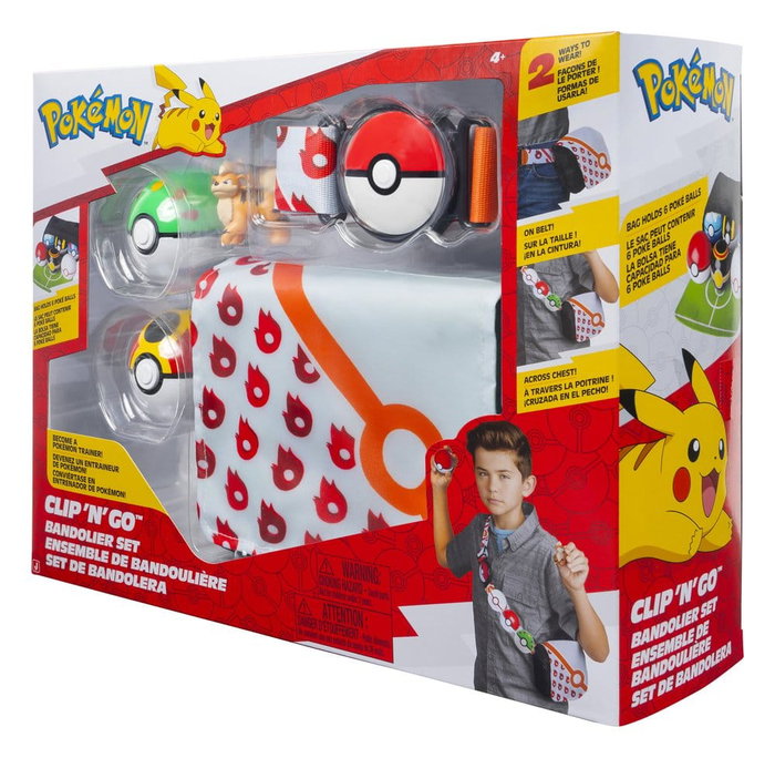 Jazwares Pokémon Clip 'n' Go Set Bandoulière avec Caninos Jazwares Pokémon Clip 'n' Go Set Bandoulière avec Caninos