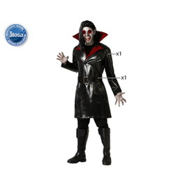 BigBuy Carnival Déguisement Vampire Classique avec T-shirt Rouge et Cape Noire XS/S