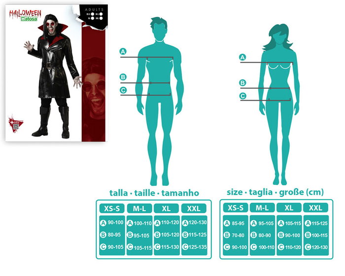 Déguisement de Vampire Classique pour Adulte Taille XS-S avec Chemise Rouge Velours et Cape Noire - Idéal Halloween