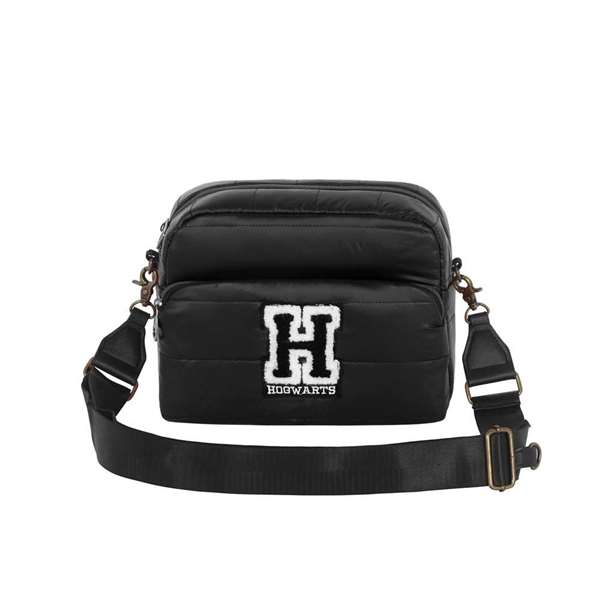 Ibiscuit - Sac bandoulière Harry Potter en nylon avec compartiment principal et poche avant, intérieur polyester, sangle ajustable 125 cm, noir Ibiscuit - Sac bandoulière Harry Potter en nylon avec compartiment principal et poche avant, intérieur polyester, sangle ajustable 125 cm, noir