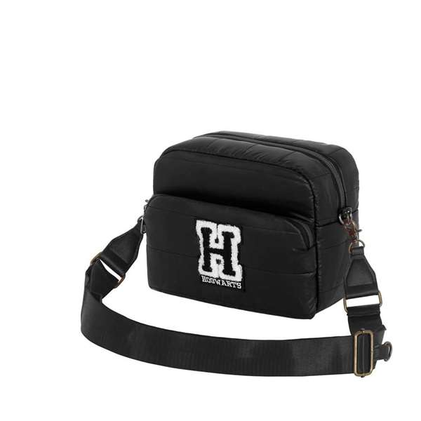 Ibiscuit - Sac bandoulière Harry Potter en nylon avec compartiment principal et poche avant, intérieur polyester, sangle ajustable 125 cm, noir Ibiscuit - Sac bandoulière Harry Potter en nylon avec compartiment principal et poche avant, intérieur polyester, sangle ajustable 125 cm, noir