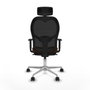 Piqueras y Crespo Chaise de Bureau avec Appui-tête Jorquera 1D086N2 Marron Noir