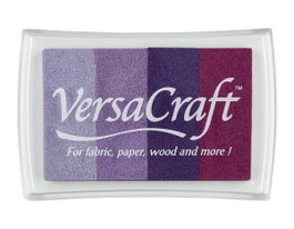Tsukineko VERSACRAFT Tampon encreur 4 couleurs Ton pourpre 95x65mm