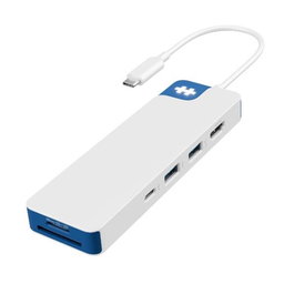 Targus HD4102BUGL Hub USB-C 8 en 1 avec HDMI 4K, USB-A, Power Delivery 100W – Lecteur SD, prise audio 3,5 mm, Plug & Play