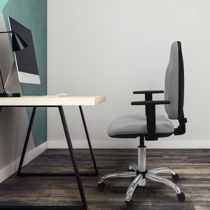 PIQUERAS Y CRESPO Chaise de bureau Algarra, similicuir violet, accoudoirs 1D