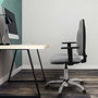 PIQUERAS Y CRESPO Chaise de bureau Algarra, similicuir violet, accoudoirs 1D