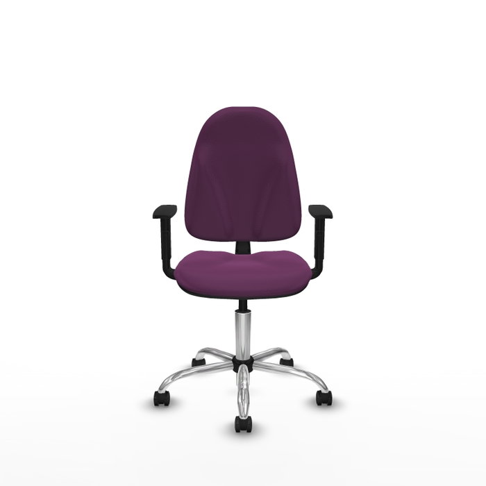 PIQUERAS Y CRESPO Chaise de bureau Algarra, similicuir violet, accoudoirs 1D