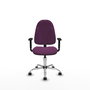 PIQUERAS Y CRESPO Chaise de bureau Algarra, similicuir violet, accoudoirs 1D