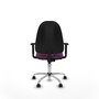 PIQUERAS Y CRESPO Chaise de bureau Algarra, similicuir violet, accoudoirs 1D