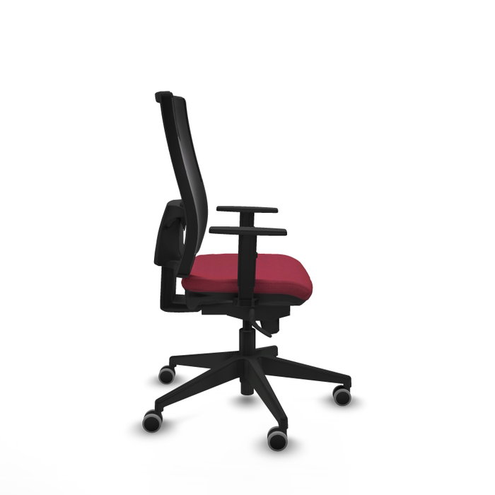 PIQUERAS Y CRESPO Chaise de bureau Horna, tissu grenat et maille noire