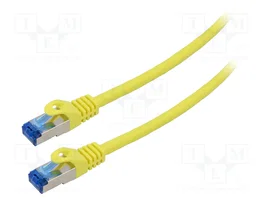 LANBERG Cordon de raccordement Cat 6a S/FTP jaune 0,5 m RJ45
