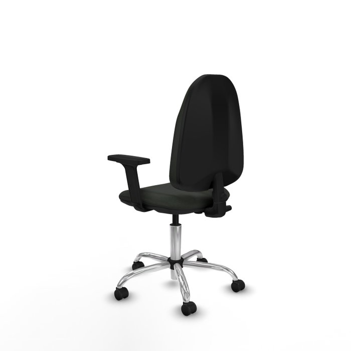 PIQUERAS Y CRESPO Chaise de bureau Algarra, tissu noir, accoudoirs 2D, base chromée