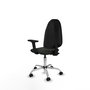 PIQUERAS Y CRESPO Chaise de bureau Algarra, tissu noir, accoudoirs 2D, base chromée