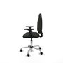 PIQUERAS Y CRESPO Chaise de bureau Algarra, tissu noir, accoudoirs 2D, base chromée