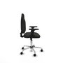 PIQUERAS Y CRESPO Chaise de bureau Algarra, tissu noir, accoudoirs 2D, base chromée