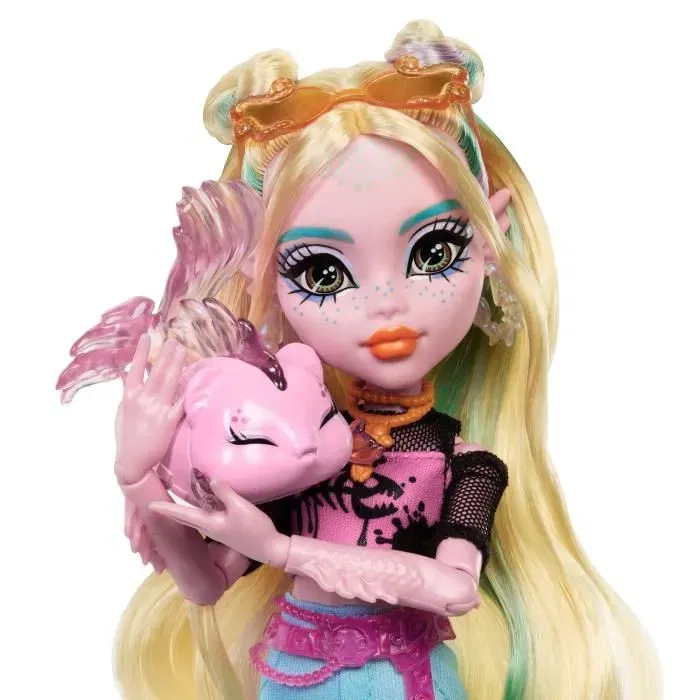 Monster High Poupée Lagoona Blue HXH75 avec Animal Piranha Neptuna et Accessoires Océaniques