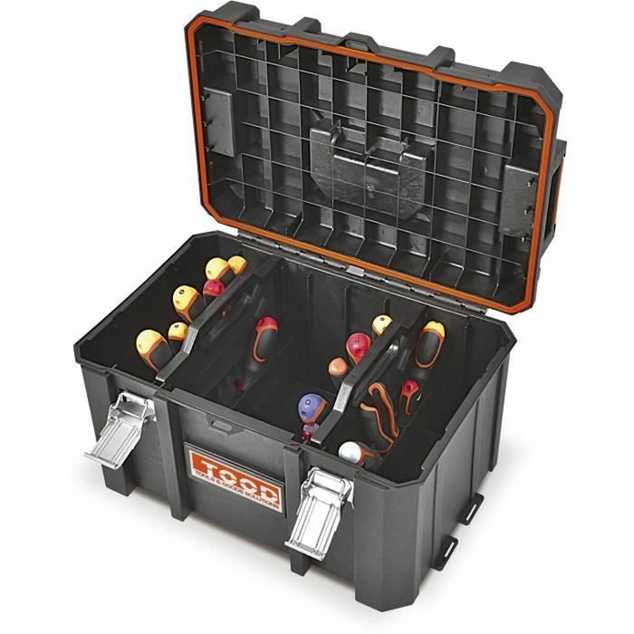 Tood Mallette à outils étanche avec séparateurs - noir/orange Tood Mallette à outils étanche avec séparateurs - noir/orange
