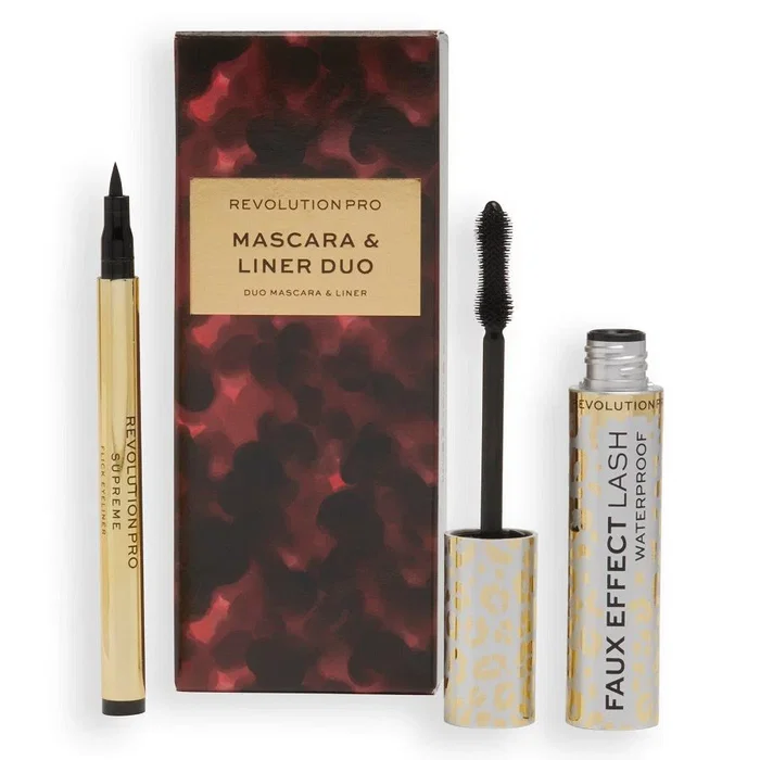 Revolution Pro Set Faux Effect Lash Mascara et Supreme Flick Gel Eyeliner Noir Revolution Pro Set Faux Effect Lash Mascara et Supreme Flick Gel Eyeliner Noir