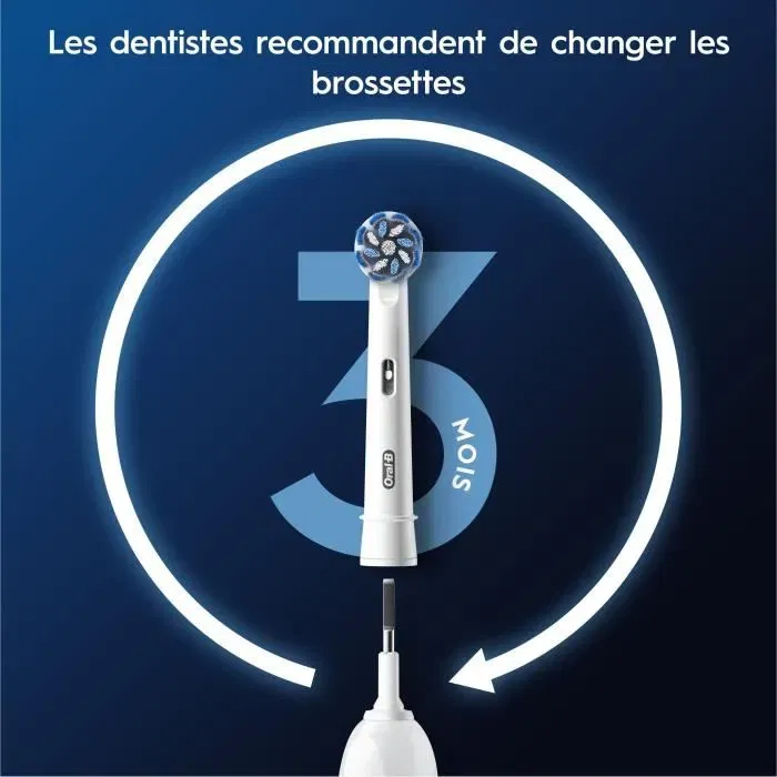Oral-B Brossette Sensitive Clean - Pack de 6 - Pour Brosses à Dents Électriques - Filaments Ultra Doux pour Gencives Sensibles