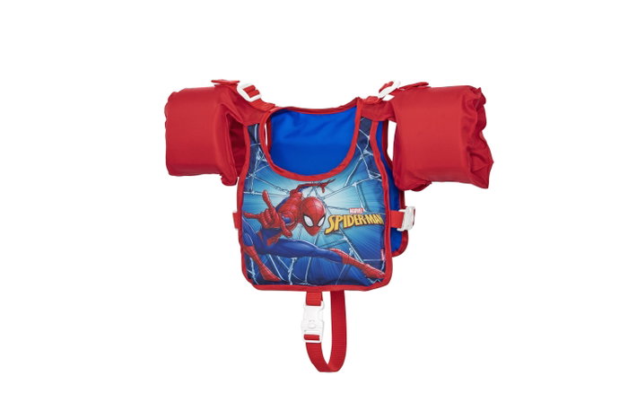 Bestway 98795 Gilet de natation avec brassards Spiderman 56 cm 3-6 ans (19-30 kg) Piscine Plage