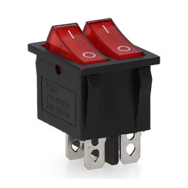 Edm Interrupteur double encastrable on/off 15A noir