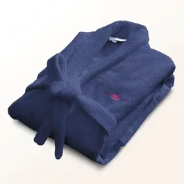 Le Temps D'Un Bain Peignoir Unisexe Bleu Taille S