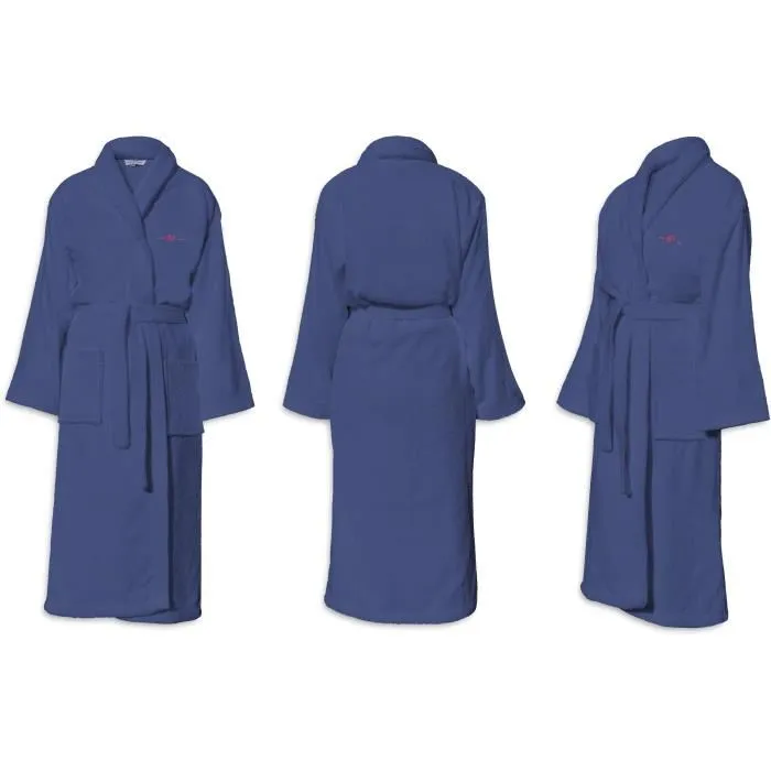 Le Temps D'Un Bain Peignoir Unisexe Bleu Taille S