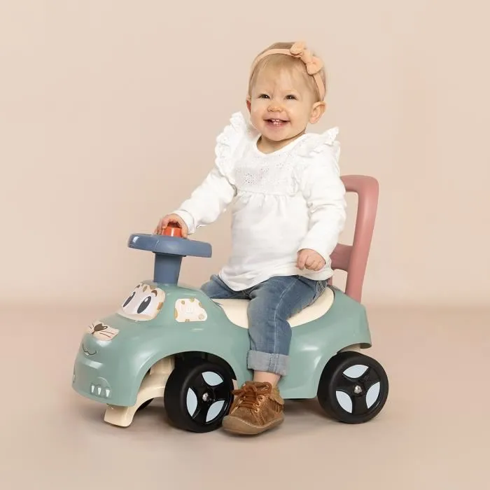 Smoby Porteur Auto Little avec coffre de rangement sous la selle, klaxon et siège - Véhicule à pousser pour enfant dès 10 mois - Fabrication française