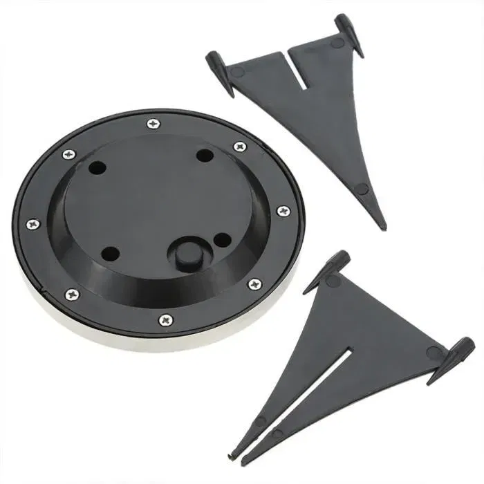 Lumisky DECKY - Lot de 8 spots solaires LED ronds en inox, encastrables ou à piquer, diamètre 12 cm, blanc froid, pour éclairage extérieur