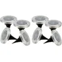 Lumisky DECKY - Lot de 8 spots solaires LED ronds en inox, encastrables ou à piquer, diamètre 12 cm, blanc froid, pour éclairage extérieur