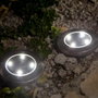 Lumisky Lot de 8 spots solaires ronds DECKY blanc froid Ø12 cm