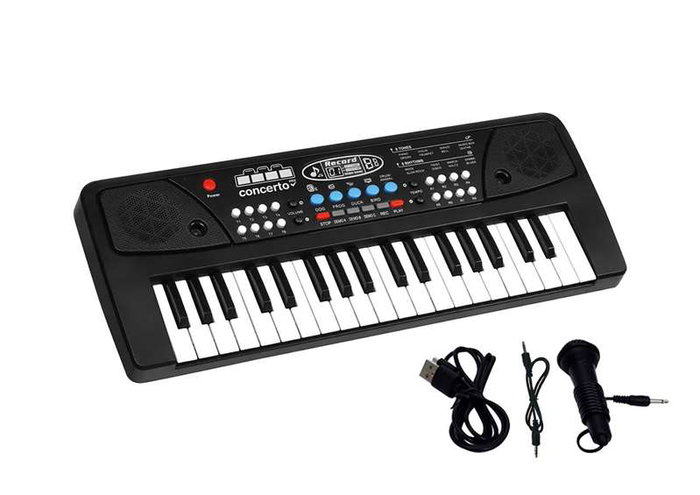 Reig - Orgue électronique enfant 37 touches avec micro, port USB et câble audio - Jouet musical avec lumières (43x16x5.4 cm)