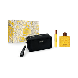 Versace - Coffret Parfum Eros Energy Pour Homme : Flacon 100 ml + Miniature 10 ml + Poche Textile Zippée Noire - Set Cadeau