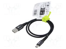 GOOBAY Câble USB 2.0 USB A vers USB C 0,5m noir silicone