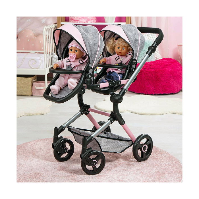 Poussette pour poupées Reig Gris 81 cm Jumeler