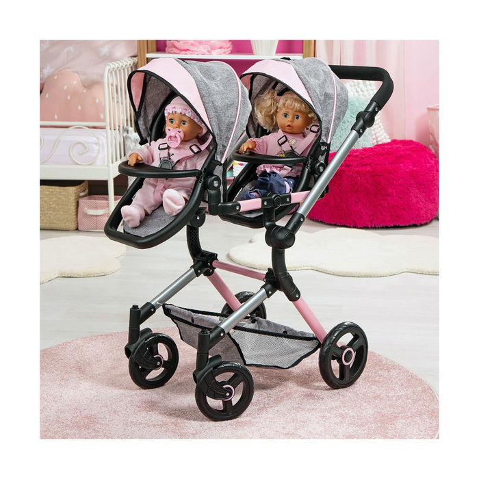 Poussette pour poupées Reig Gris 81 cm Jumeler