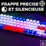 The G-Lab KEYZ HYDROGEN - Clavier Gamer Compact 60% avec Rétroéclairage - Technologie Membrane Silencieuse - Touches Bleu, Blanc, Rouge - USB