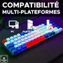 The G-Lab KEYZ HYDROGEN - Clavier Gamer Compact 60% avec Rétroéclairage - Technologie Membrane Silencieuse - Touches Bleu, Blanc, Rouge - USB