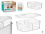 Leknes Boîte Hermétique avec Diviseur Blanche 2L 23.5x16.5x9 cm Plastique PET/PP (Set de 12)
