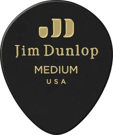 DUNLOP Púas Celluloid Black Teardrop Medium (pack de 12)