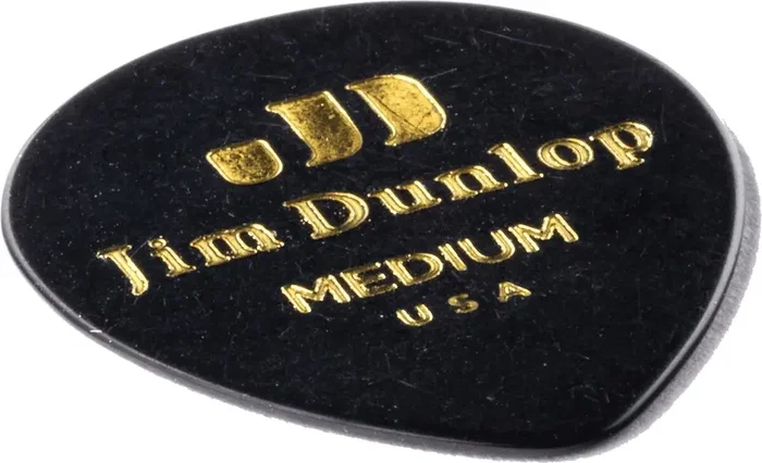 DUNLOP Pack de 12 Médiators Genuine Celluloid Teardrop Noirs - Medium