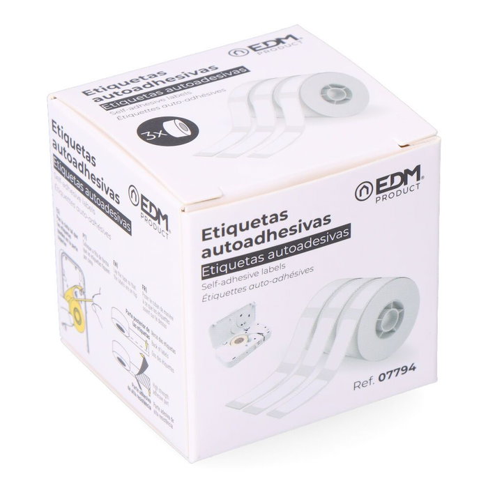 Rouleau de Papier Continu EDM 07794 07796 Blanc Rechange Imprimante Thermique Papier 3 Unités