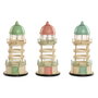 Home ESPRIT Figurine Décorative et Bougeoir Bleu Vert Rose (3 Unités)