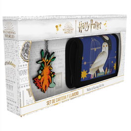 CYP BRANDS Portefeuille avec porte-clés en caoutchouc Harry Potter - Plusieurs compartiments pour pièces, billets et documents, poche à fermeture éclair